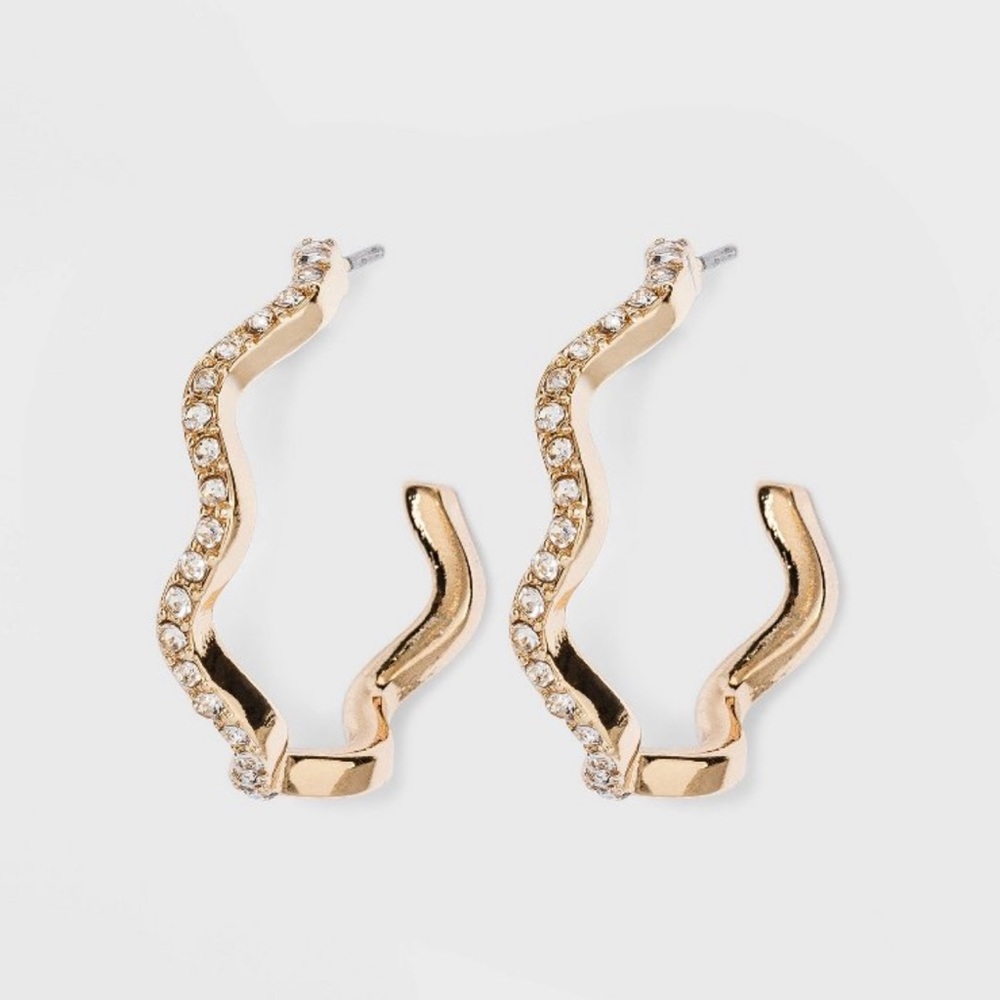 Sugarfix by BaubleBar Zig Zag Hoop Earrings-NWT Nickle Free